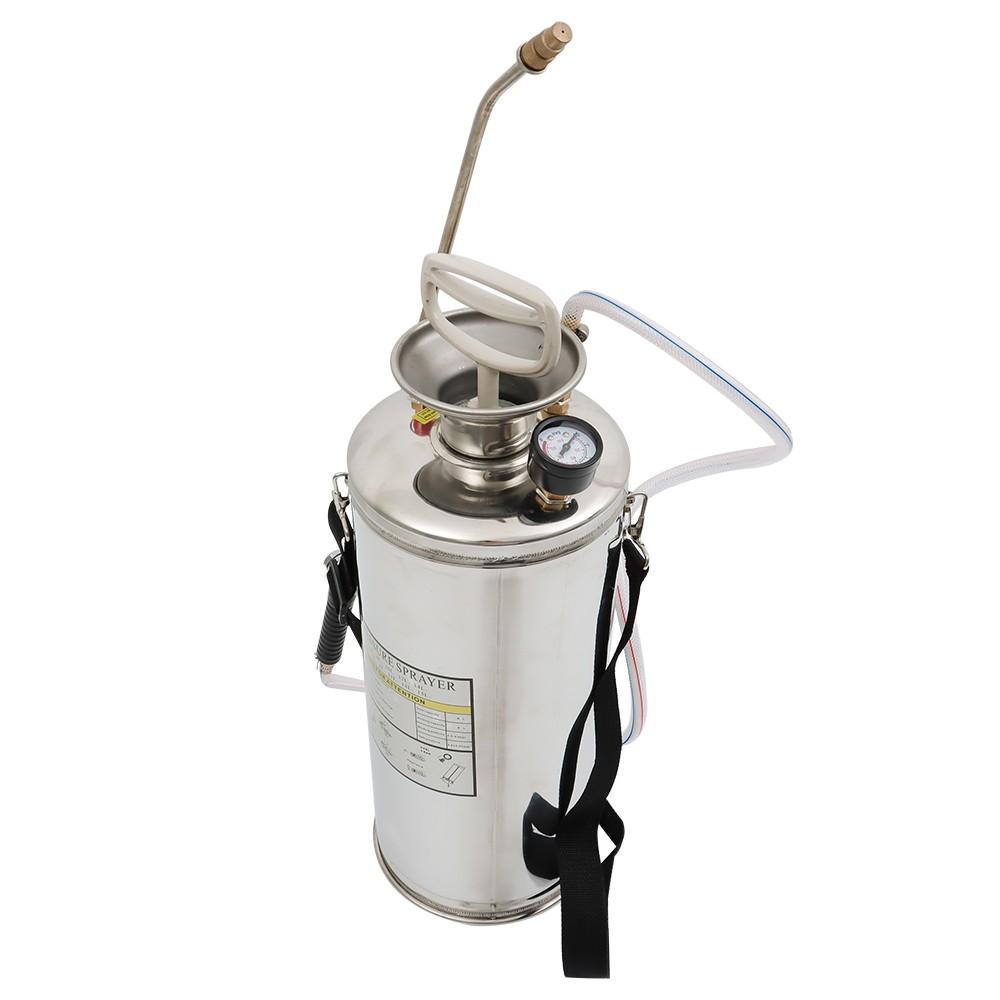 2 Gallon Pump Sprayer For Lawn Garden W/ Reinforced Hose Stainless Steel Sprayer
