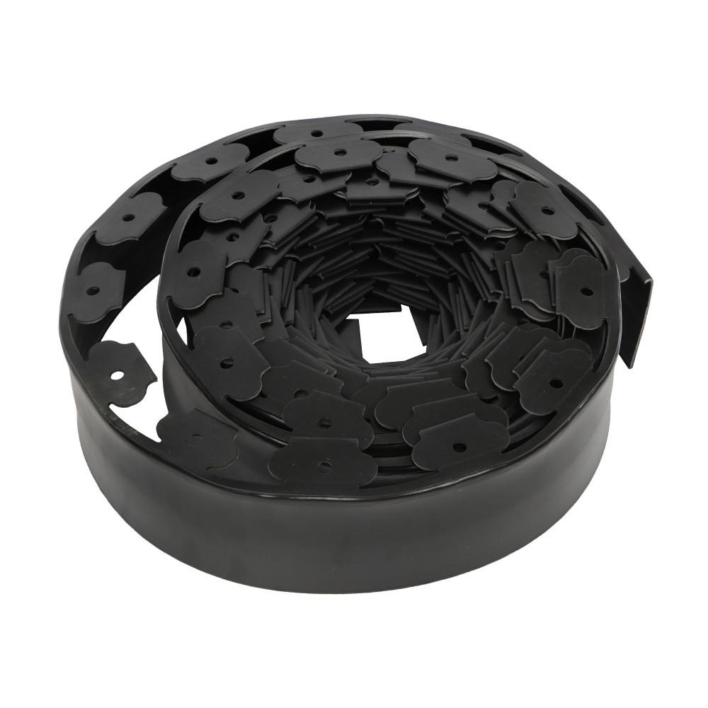 49FT 4" Black Garden Landscape Edging No Dig Lawn Edging Border W/75 8-In Spikes