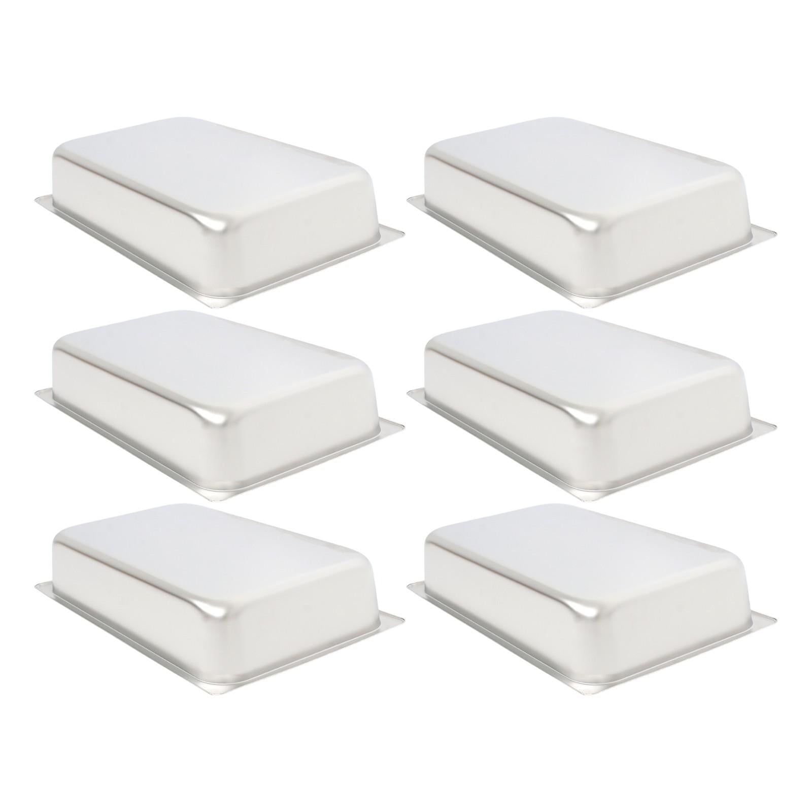 Multi-Use 4 Inch Deep Stainless Steel Food Pans, Set of 6 Commercial Grade