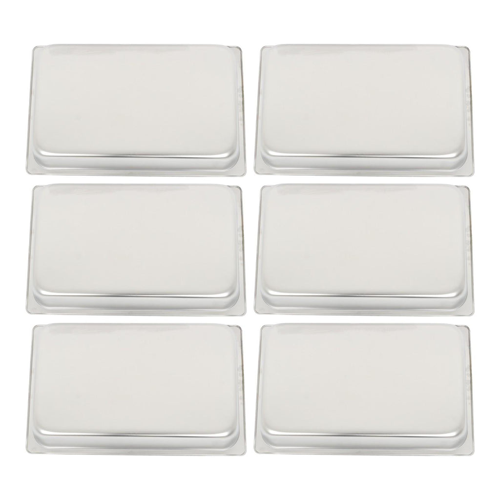 Multi-Use 4 Inch Deep Stainless Steel Food Pans, Set of 6 Commercial Grade