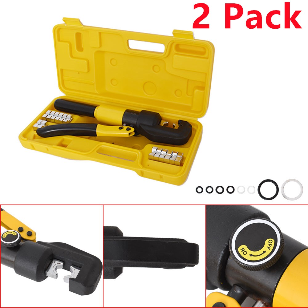 2 Pcs Hydraulic Crimper 6 Mt Crimping Tool Wire Battery Cable Lug Terminal