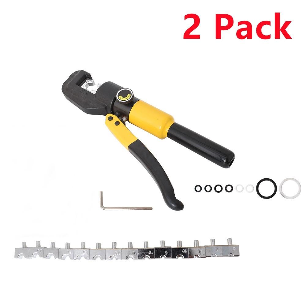 2 Pcs Hydraulic Crimper 6 Mt Crimping Tool Wire Battery Cable Lug Terminal