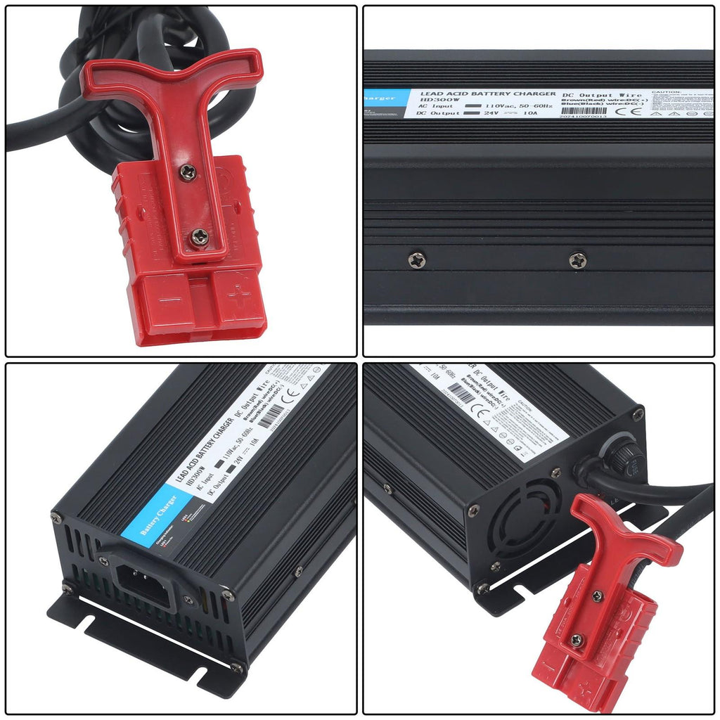 24V Floor Scrubber Battery Recharger With SB50 Style RED Connector 10 Amp