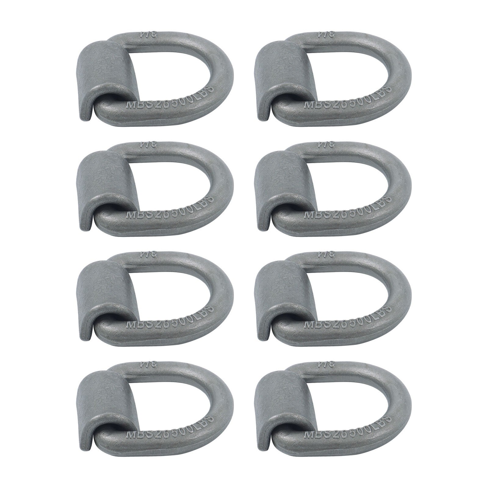 8 Pcs 3/4 Inch Heavy Duty Weld-On Forged D Ring Fracture Strength 26,500lbs