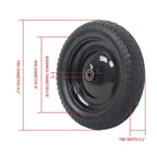 2 Pack 14.5-4.00-8" Flat Free Wheelbarrow Tire And Wheel - Solid Tire Black Hub