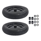 2 Pack 14.5-4.00-8" Flat Free Wheelbarrow Tire And Wheel - Solid Tire Black Hub