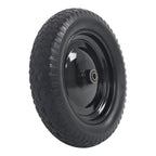 2 Pack 14.5-4.00-8" Flat Free Wheelbarrow Tire And Wheel - Solid Tire Black Hub