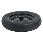 2 Pack 14.5-4.00-8" Flat Free Wheelbarrow Tire And Wheel - Solid Tire Black Hub