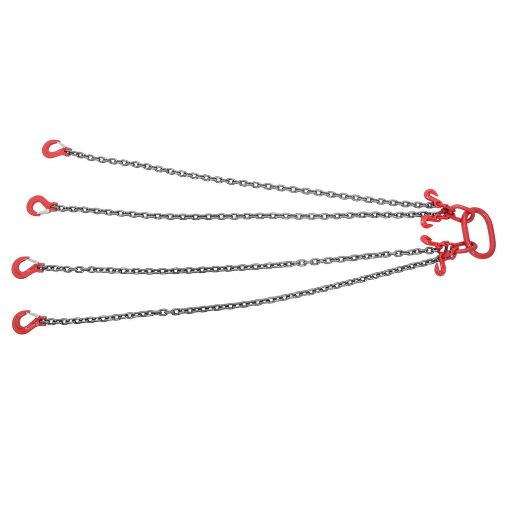 5/16" x 5' Chain Sling 11000 lbs 4 Legs G80 Lifting Chain with Grab Hooks