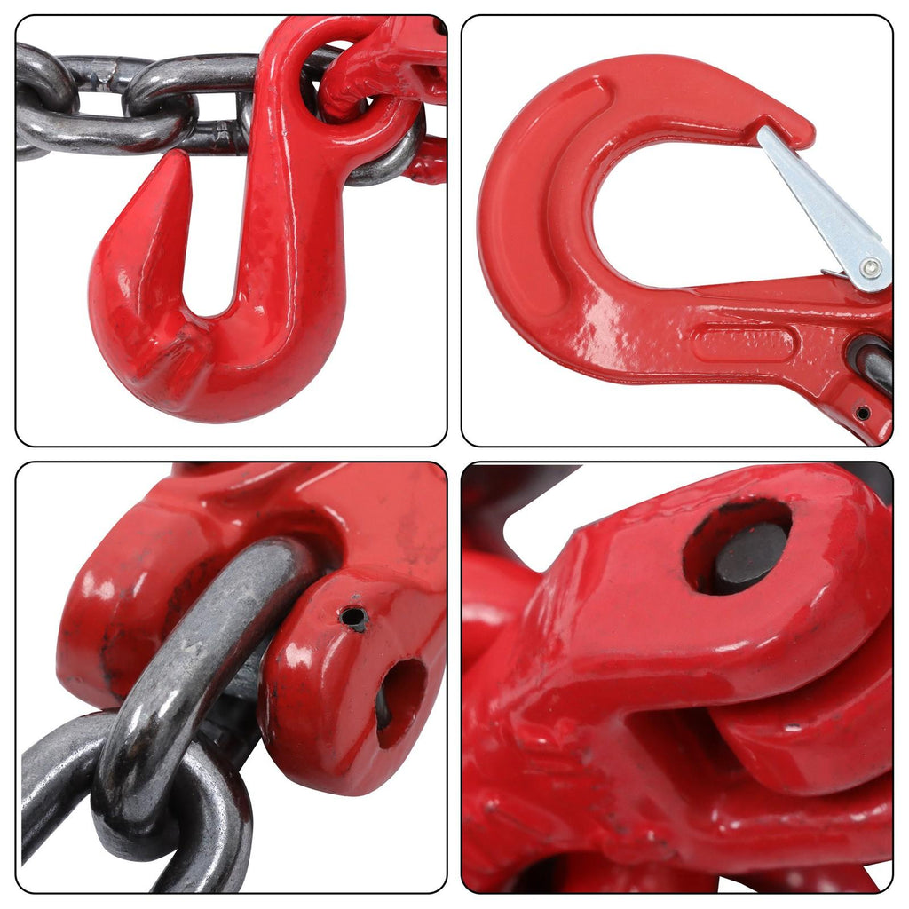 5/16" x 5' Chain Sling 11000 lbs 4 Legs G80 Lifting Chain with Grab Hooks