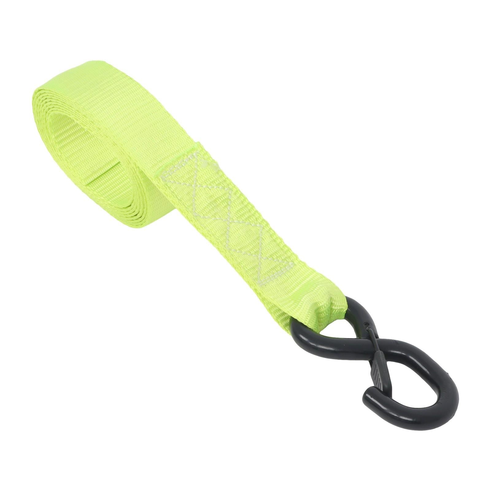 Ratchet Straps (4 Pack) - 5208 lbs Break Strength 1.6"x8' Green Tie Down Straps