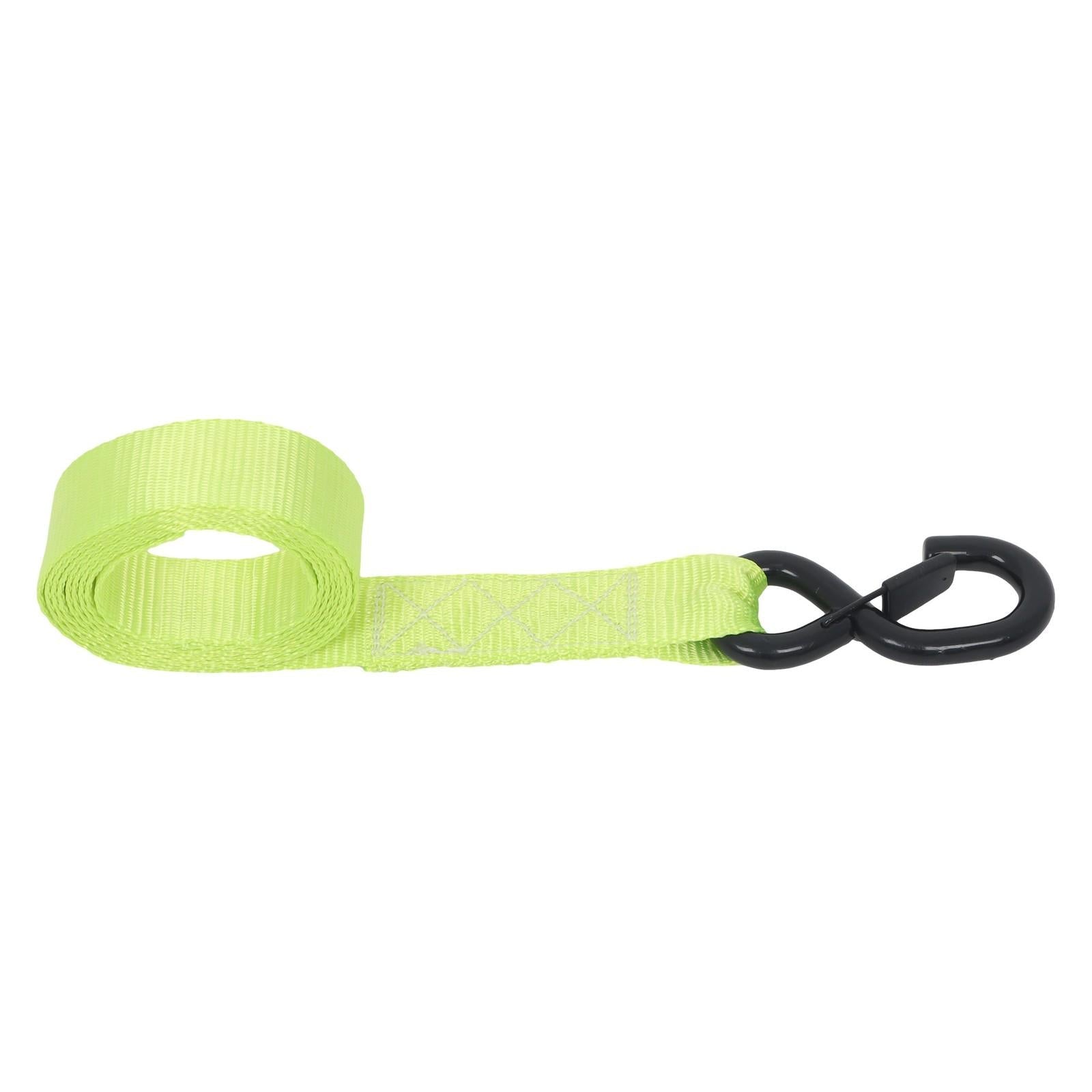Ratchet Straps (4 Pack) - 5208 lbs Break Strength 1.6"x8' Green Tie Down Straps