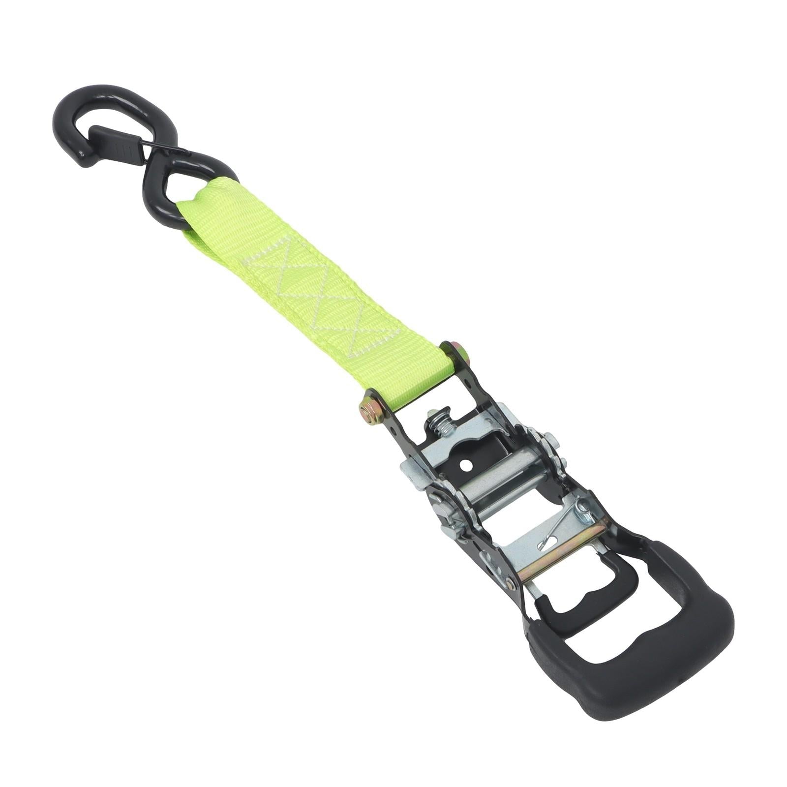 Ratchet Straps (4 Pack) - 5208 lbs Break Strength 1.6"x8' Green Tie Down Straps