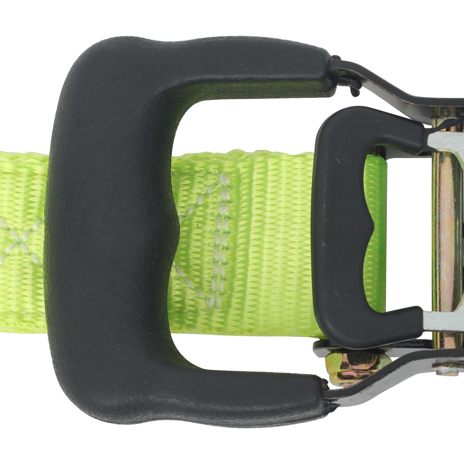 Ratchet Straps (4 Pack) - 5208 lbs Break Strength 1.6"x8' Green Tie Down Straps