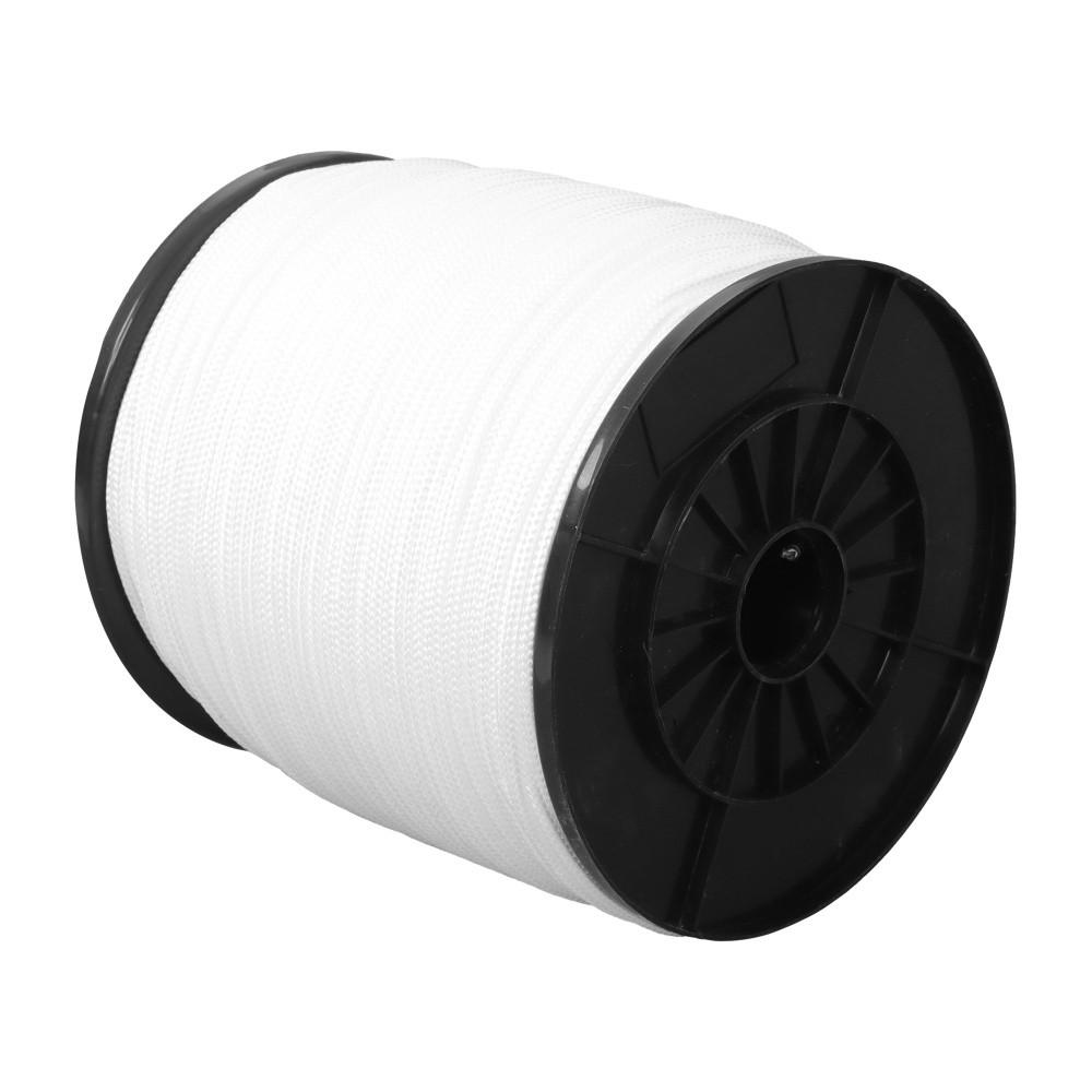 3/16 Inch Nylon Rope 1000 Foot Spool 100% Nylon Solid Braid Rope Dyeable White