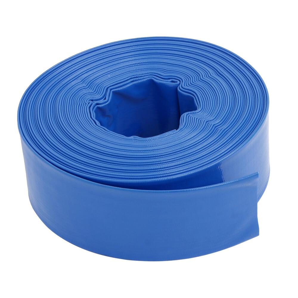 3" x 100 ft Pool Backwash Hose Blue PVC Lay Flat Water Discharge Pump Hoses