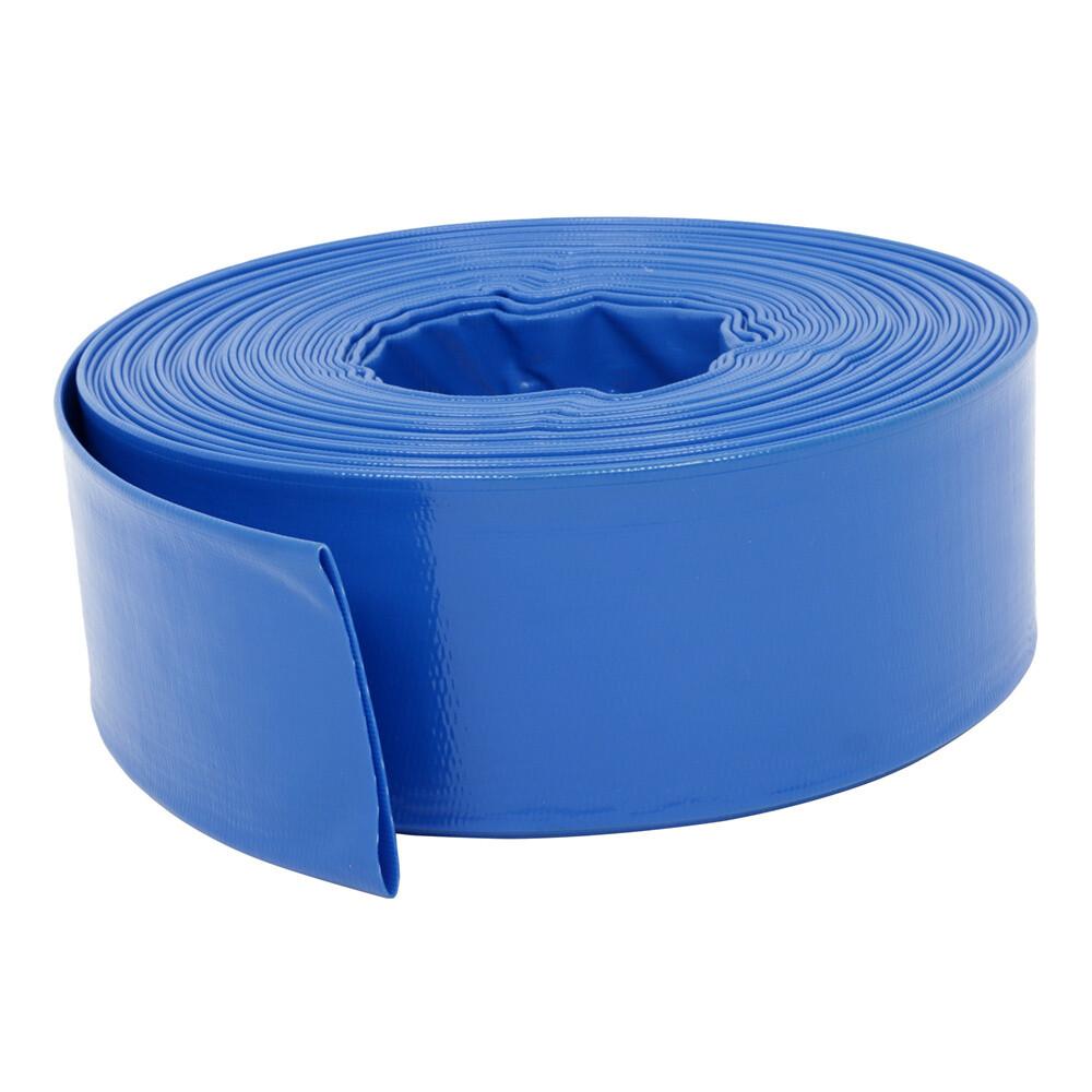 3" x 100 ft Pool Backwash Hose Blue PVC Lay Flat Water Discharge Pump Hoses
