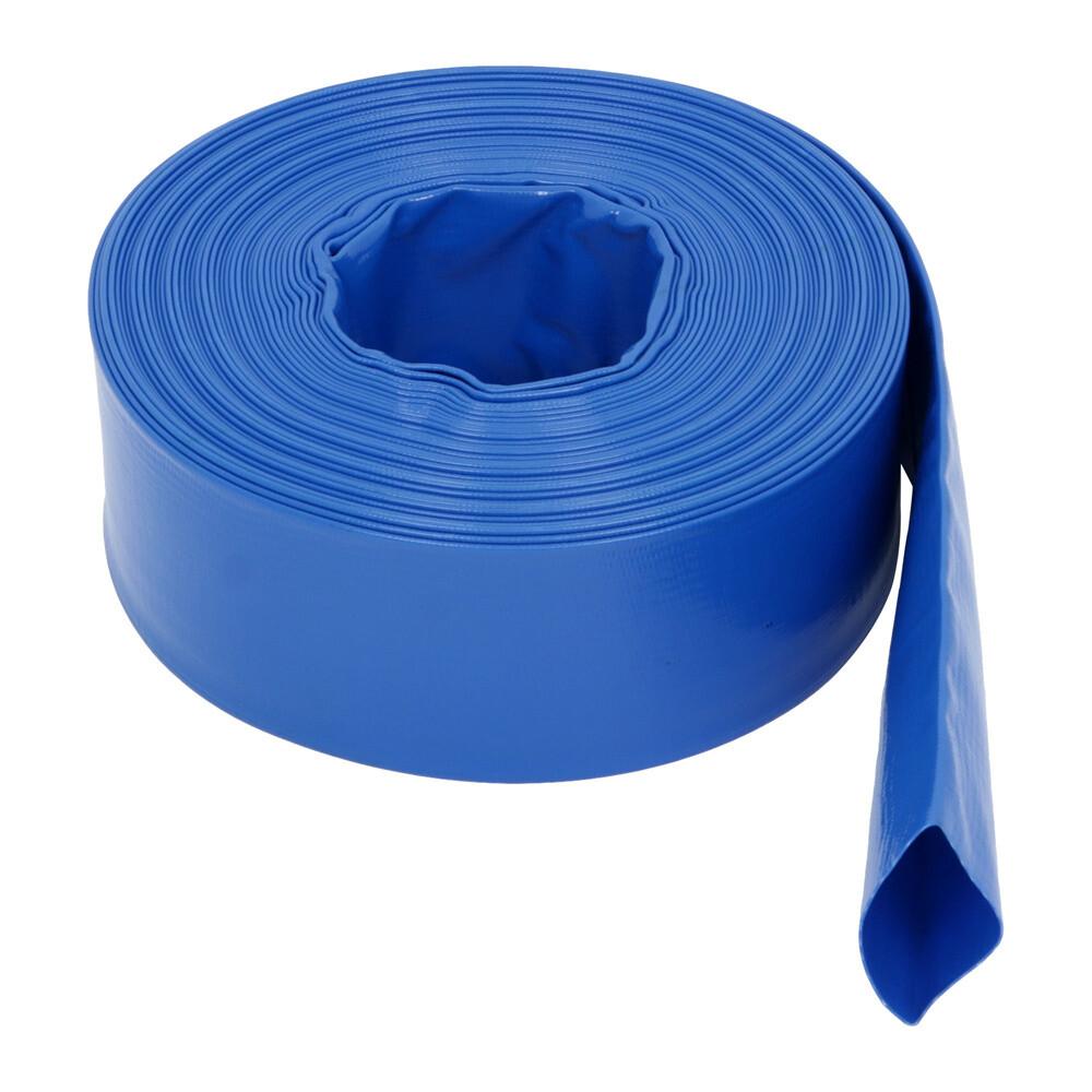 3" x 100 ft Pool Backwash Hose Blue PVC Lay Flat Water Discharge Pump Hoses
