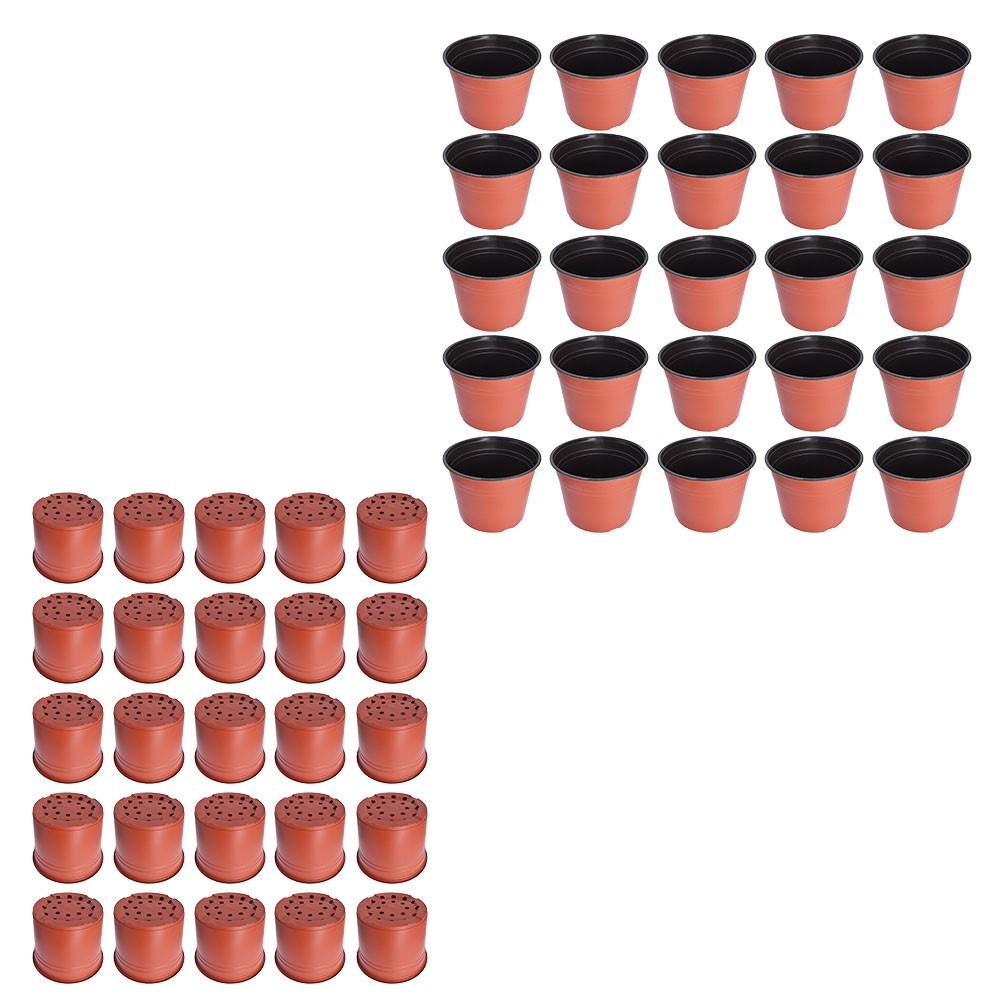 Garden Flower Nursery 50 PCS Plastic Pots Seedlings Pot Plant Container Seed