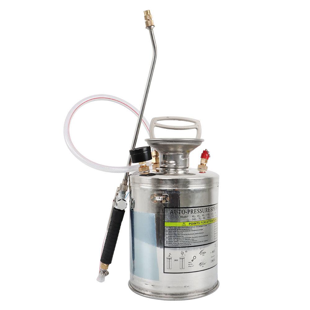 With 3FT Reinforced Hose Garden Sprayer Stainless Steel Sprayer 1 Gallon 4 L New