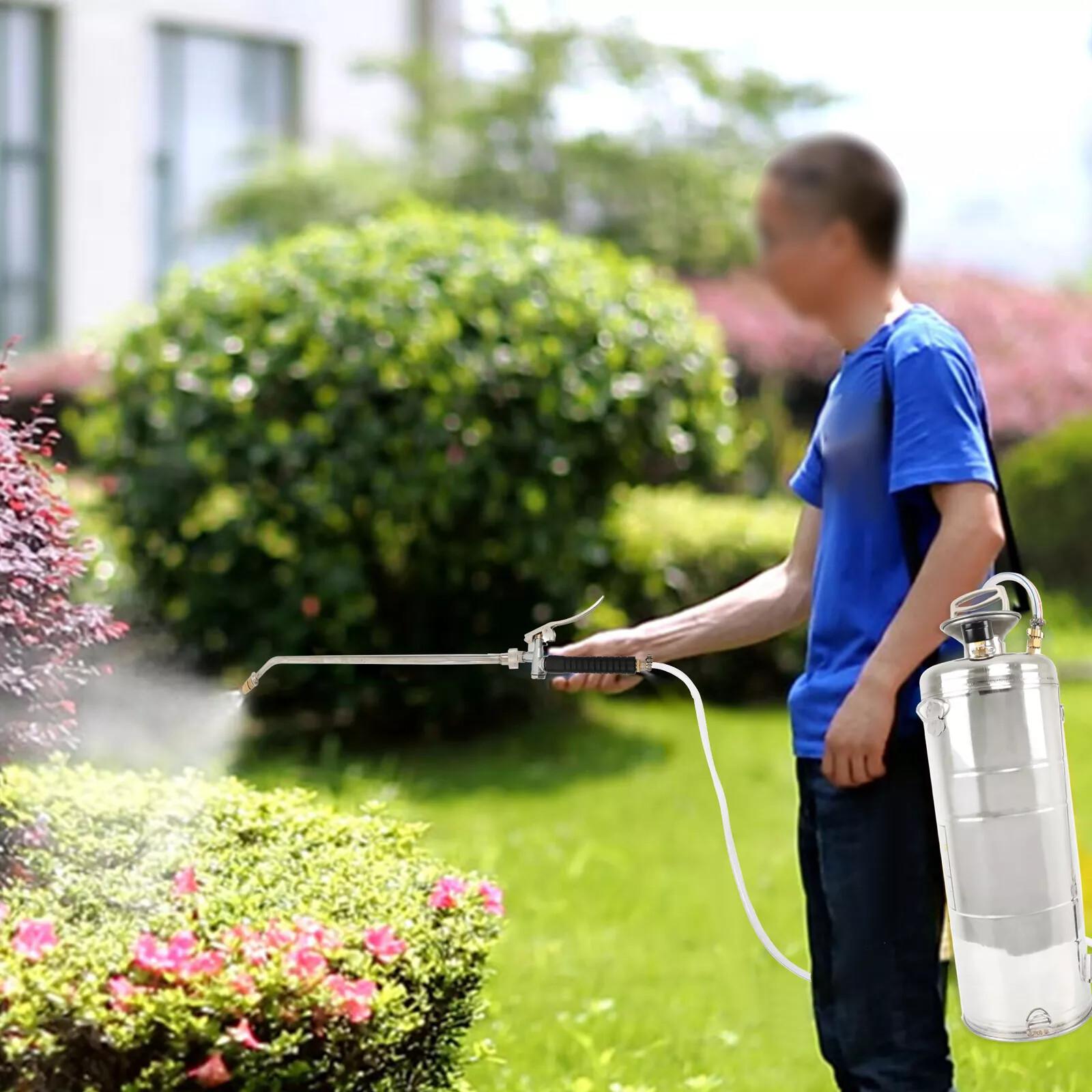 With 3FT Reinforced Hose Garden Sprayer Stainless Steel Sprayer 1 Gallon 4 L New