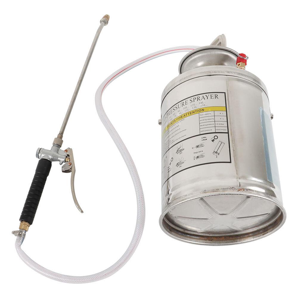 With 3FT Reinforced Hose Garden Sprayer Stainless Steel Sprayer 1 Gallon 4 L New