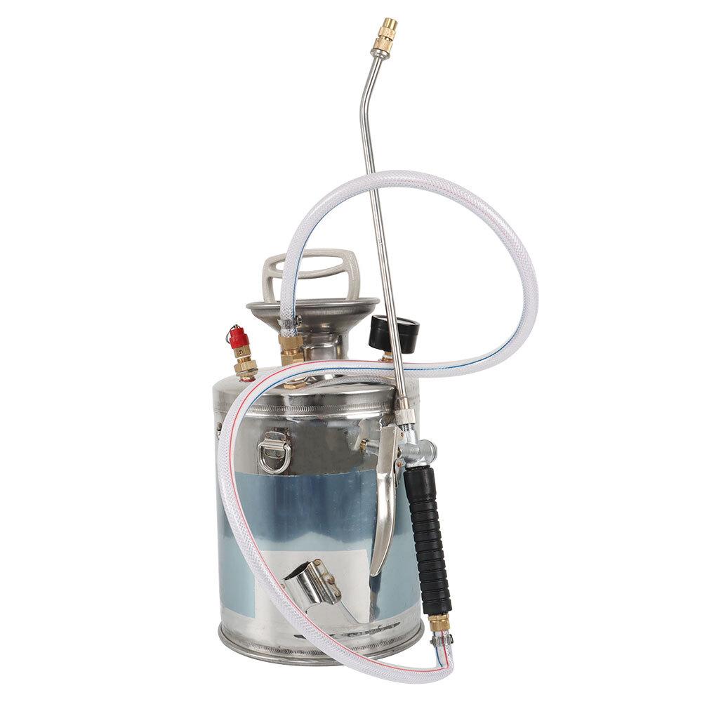 With 3FT Reinforced Hose Garden Sprayer Stainless Steel Sprayer 1 Gallon 4 L New