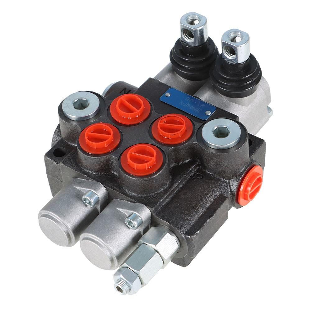 2 Spool Hydraulic Monoblock Double Acting Control Valve, 11GPM, SAE Ports