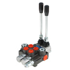 2 Spool Hydraulic Monoblock Double Acting Control Valve, 11GPM, SAE Ports