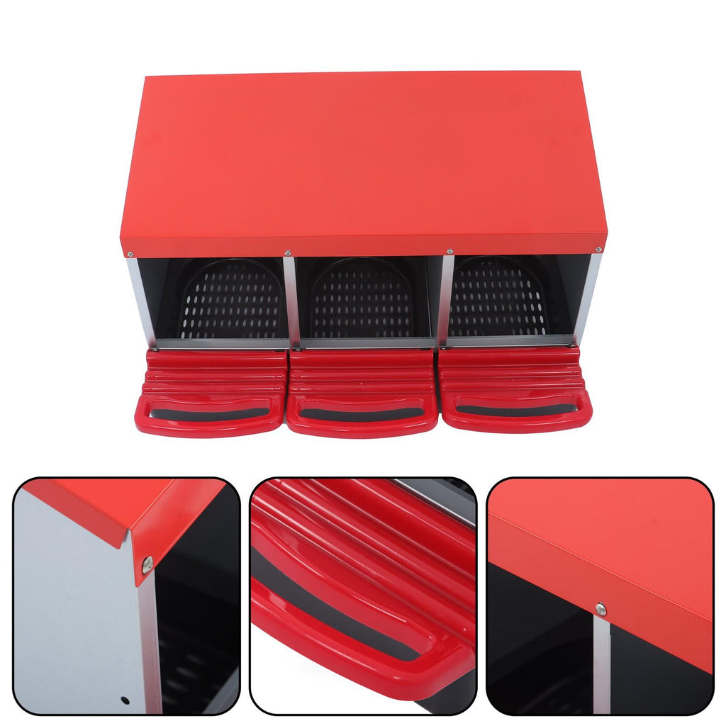 Heavy-Duty 3 Holes Coop Metal Chicken Egg Lay Chicken Nest Box With Lided Cover