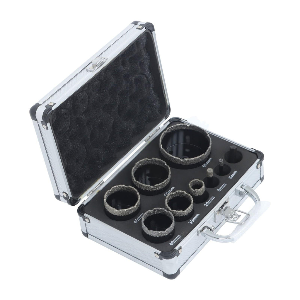 Set Ceramic Marble Tile Kit Tool Diamond Hole Saw Set M14 Thread 6-68mm (Qty9)