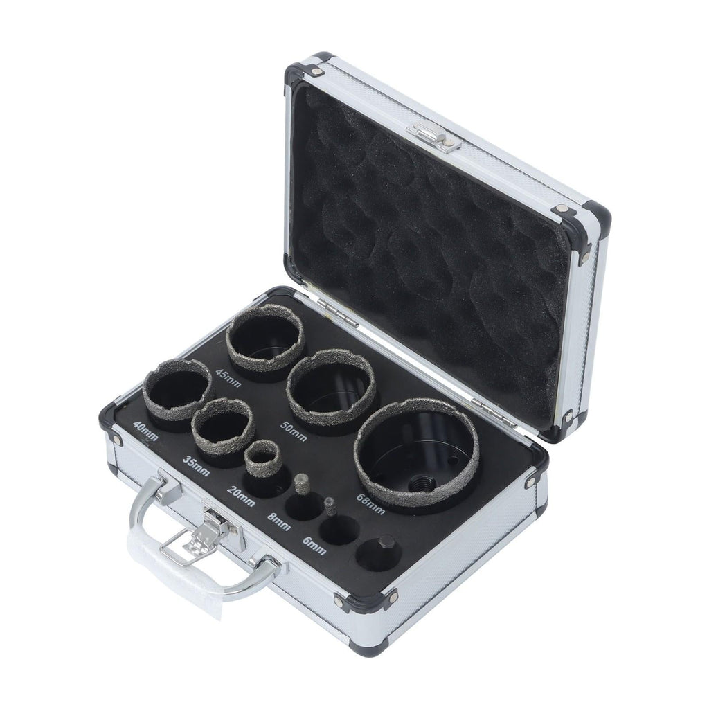 Set Ceramic Marble Tile Kit Tool Diamond Hole Saw Set M14 Thread 6-68mm (Qty9)