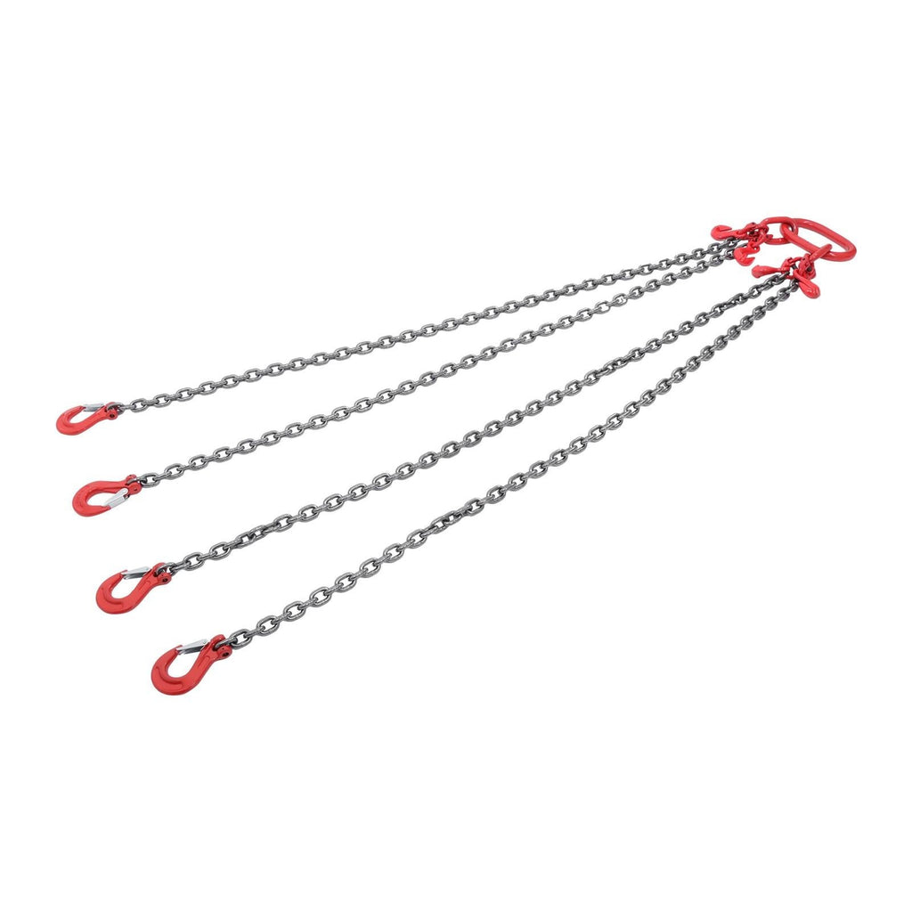 11000 lbs 5/16" x 5' Chain Sling 4 Legs G80 Lifting Chain with Grab Hooks
