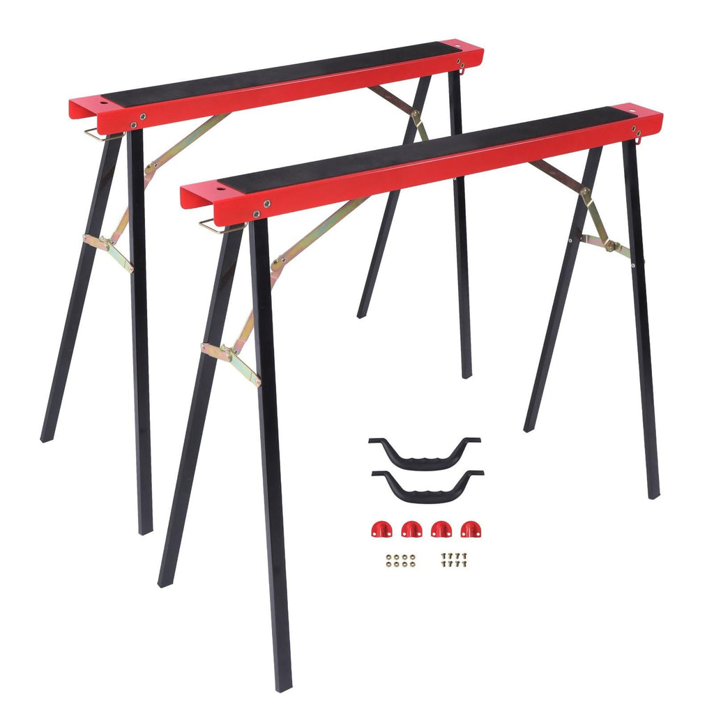 2 Pack Saw Horse Portable Folding Legs Sawhorse Heavy Duty 440 Lbs Capacity