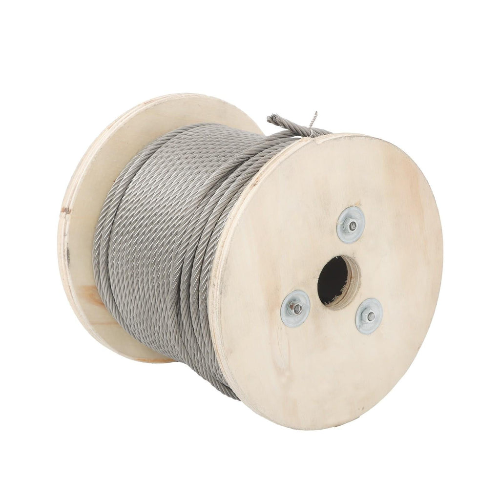 3/16" x 250ft Stainless Steel Cable 7x19 Strands T304 Wire Rope 3700 lbs Load