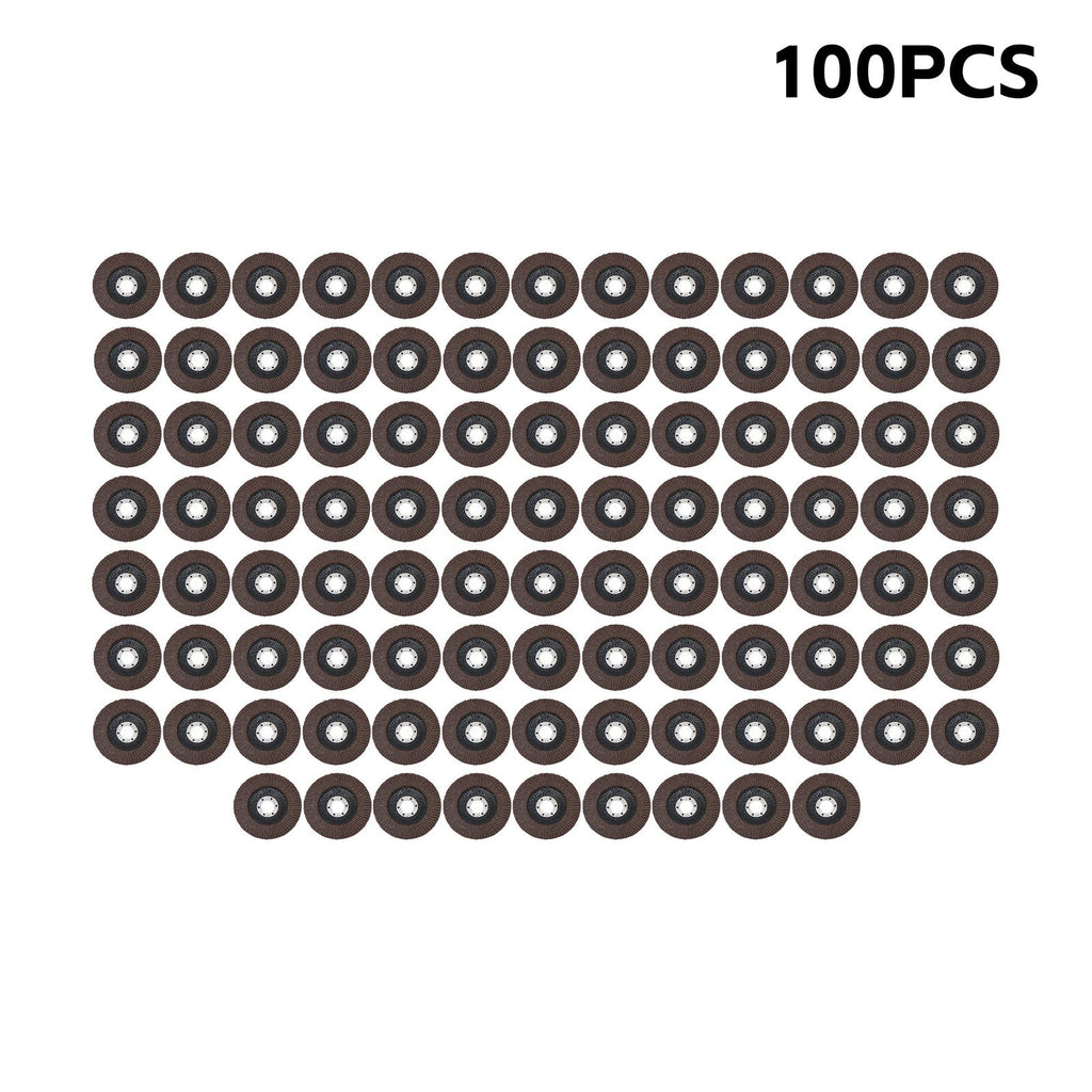 100 Pcs Premium Zirconia Grinding Flap Disc 4-1/2" × 7/8" Flap Disc 40 Grit Grey