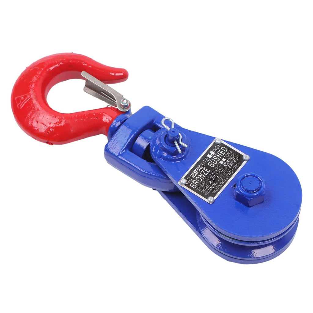 2 ton Snatch Block with Hook(2 Pack) 3" Sheave 3/8 Inch Wire Rope Snatch Pulley