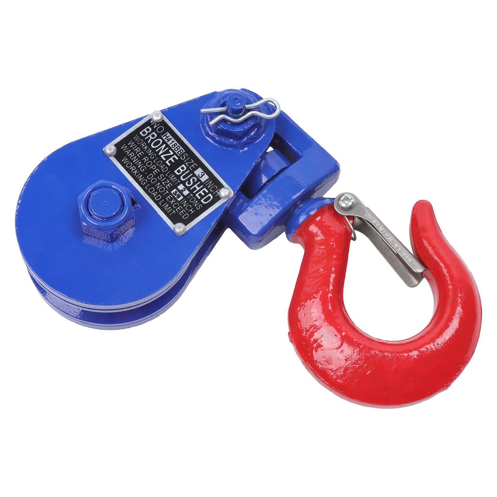 2 ton Snatch Block with Hook(2 Pack) 3" Sheave 3/8 Inch Wire Rope Snatch Pulley