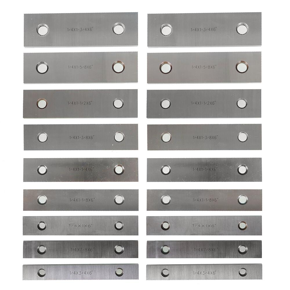 Steel Parallel Set 9 pairs 1/4 inch Thick 6 inch Long 0.0002-inch Precision