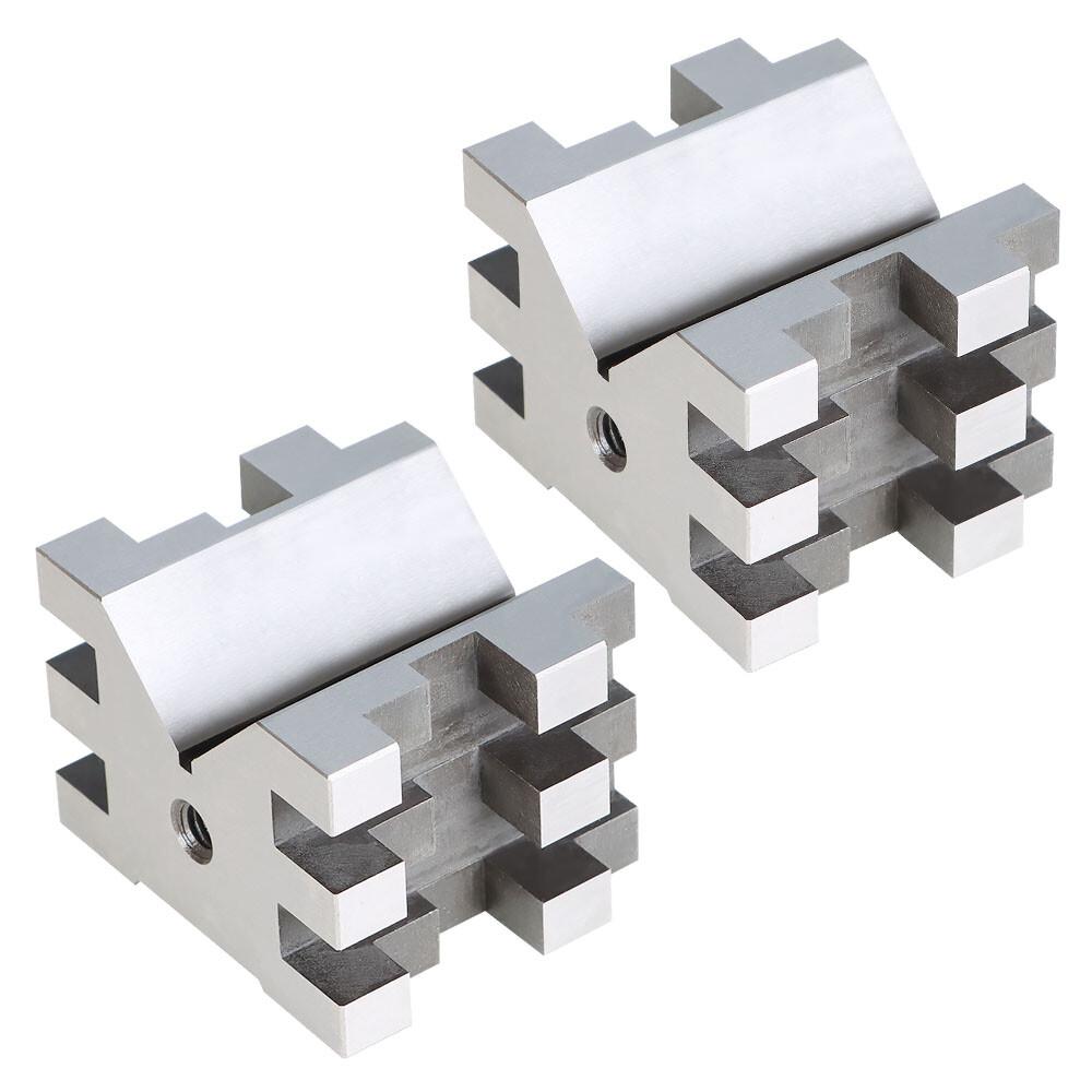 Multi-Use 2-3/8"x2-3/4"x2" V-Block and Clamp Set Hardened Steel Precision 2 Pack