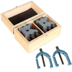 Multi-Use 2-3/8"x2-3/4"x2" V-Block and Clamp Set Hardened Steel Precision 2 Pack