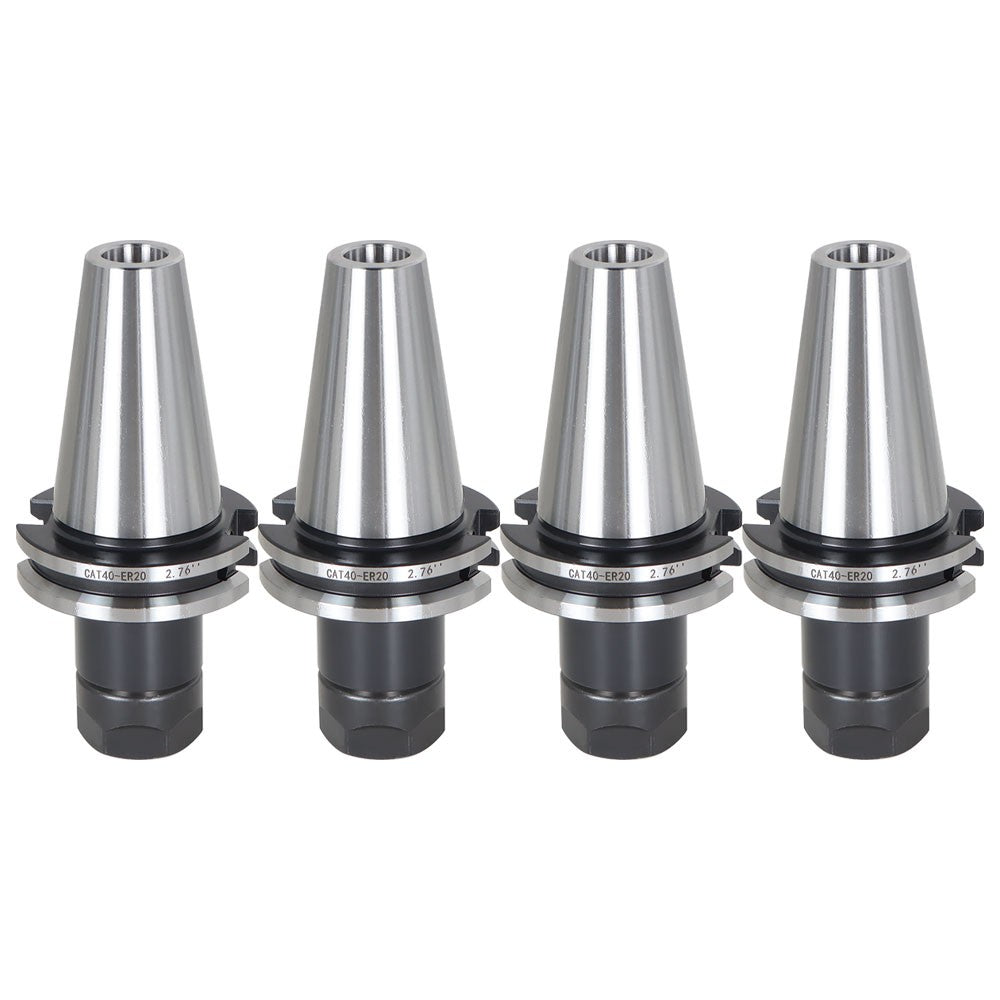 4 pcs CAT40-ER20 Collet Chuck 2.76" Gage Length Runout Chucks Tool Holder