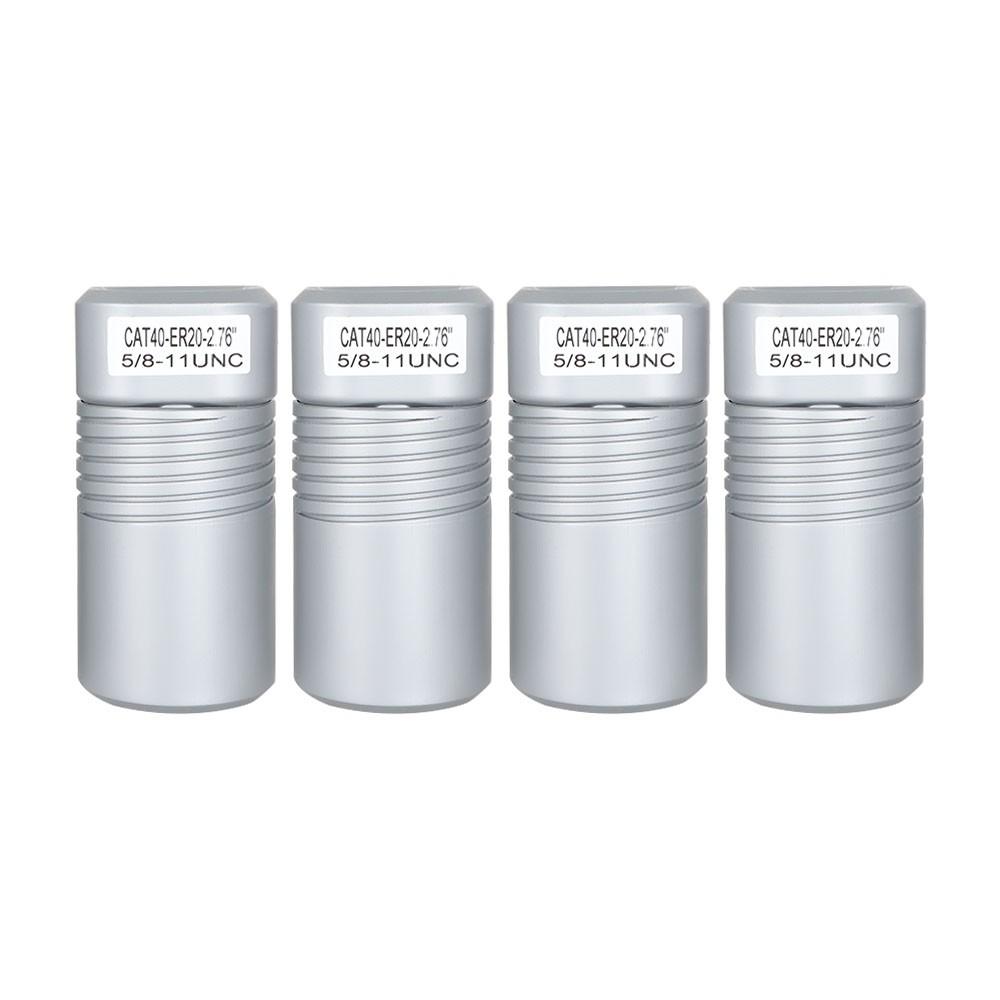 4 pcs CAT40-ER20 Collet Chuck 2.76" Gage Length Runout Chucks Tool Holder