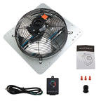 Aluminum 12" Wall Mounted Shutter Exhaust Fan High Speed With Controller 1620RPM