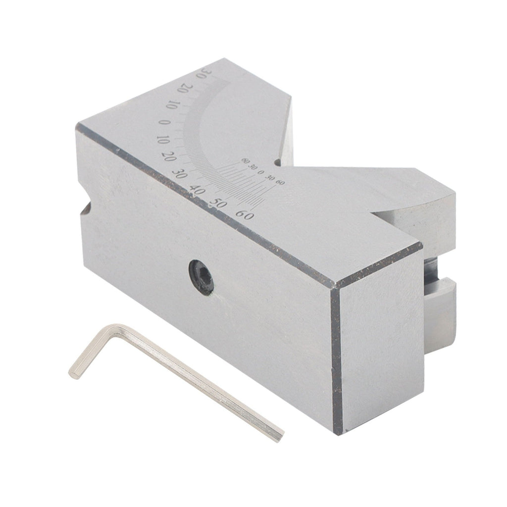 4”x1-13/16" Precision Angle Block with 0-60° V Groove for Machining