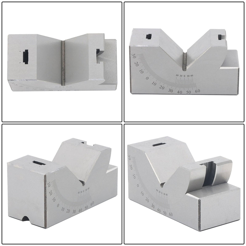 4”x1-13/16" Precision Angle Block with 0-60° V Groove for Machining