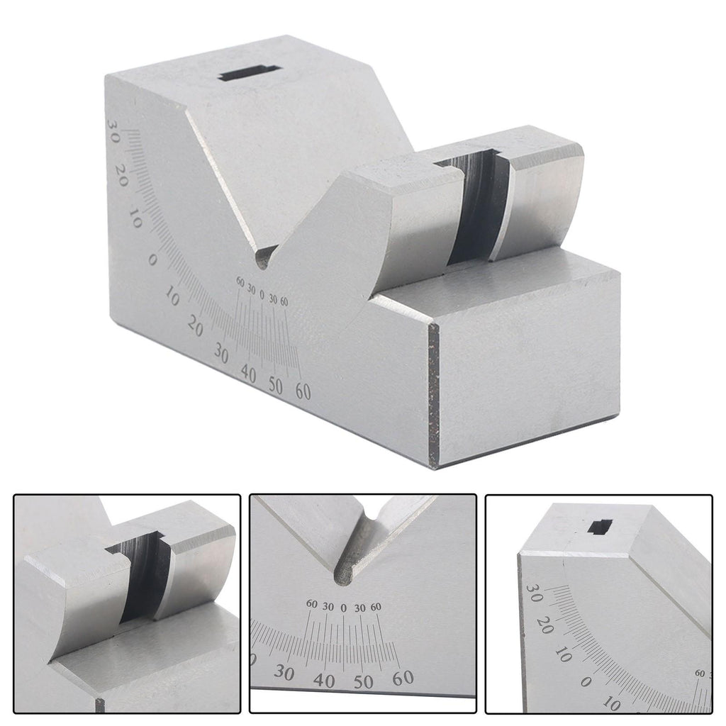 4”x1-13/16" Precision Angle Block with 0-60° V Groove for Machining