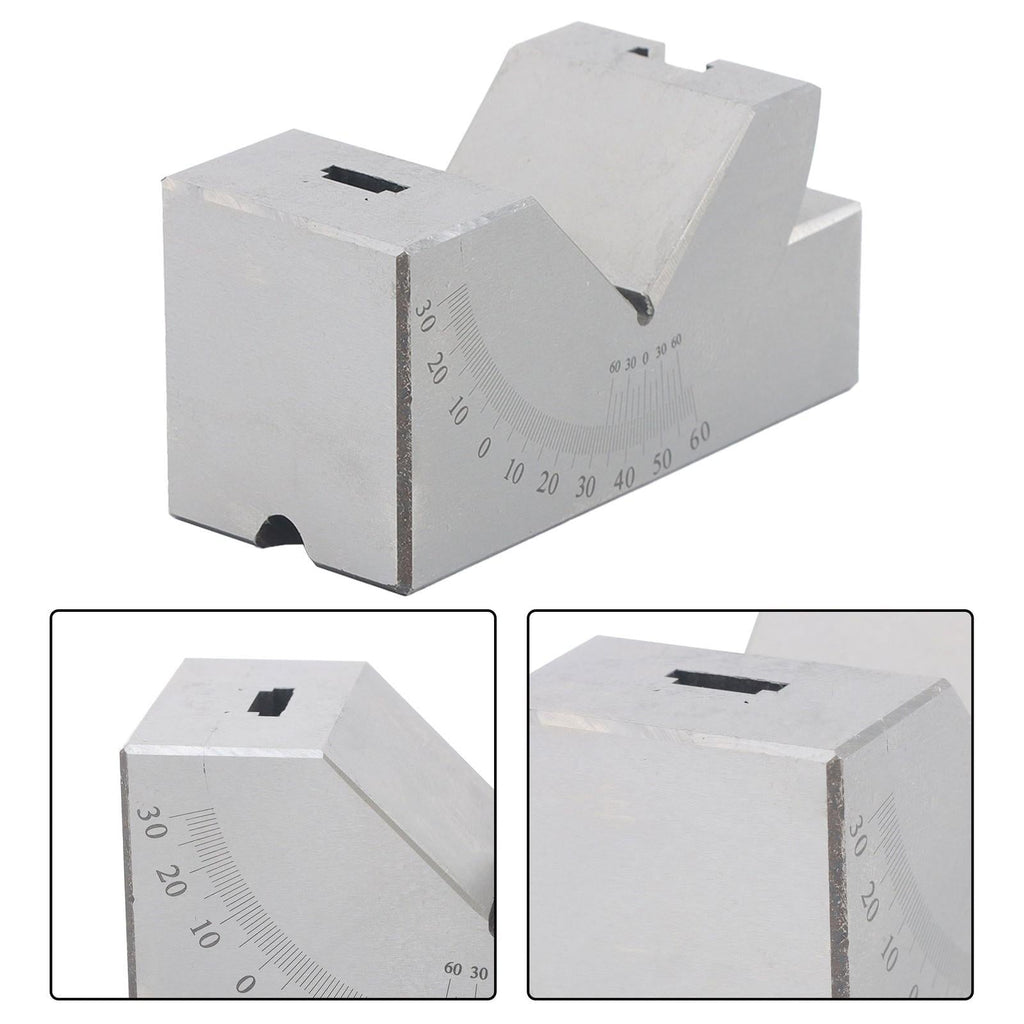 4”x1-13/16" Precision Angle Block with 0-60° V Groove for Machining