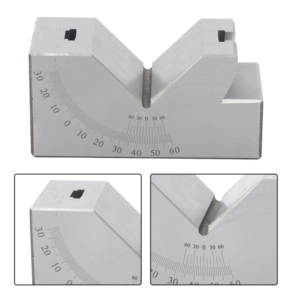 4”x1-13/16" Precision Angle Block with 0-60° V Groove for Machining