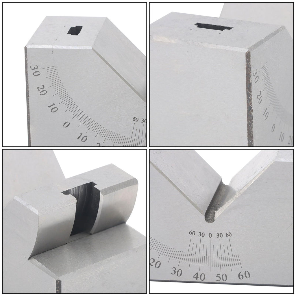 4”x1-13/16" Precision Angle Block with 0-60° V Groove for Machining